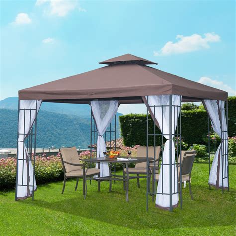 Outsunny X M Garden Metal Gazebo Marquee Patio Party Tent Canopy Shelter