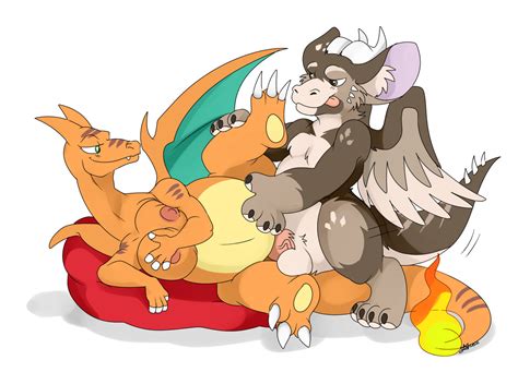 Rule 34 Anthro Brown Fur Charizard Claws Covering Breasts Dutch Angel Dragon Furry Green Eyes
