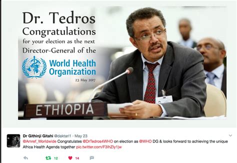 Amref Welcomes Dr Tedros Adhanom Ghebreyesus As Next Who Director