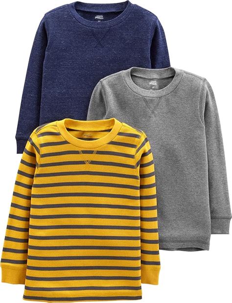 Simple Joys By Carters Boys Toddler 3 Pack Thermal Long Sleeve Shirts