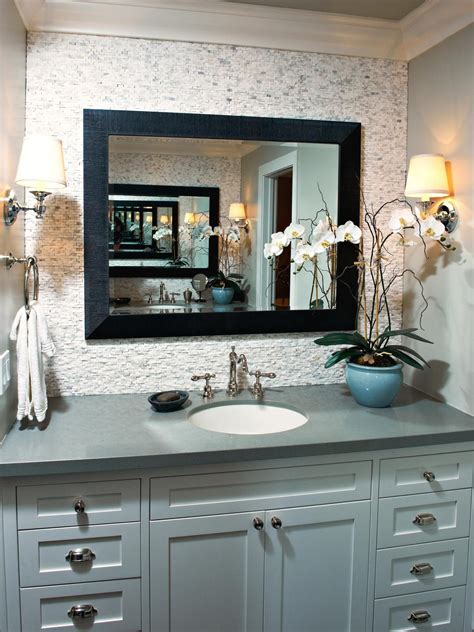 A Gray Green Vanity And Neutral Backsplash Provide A Foundation In This