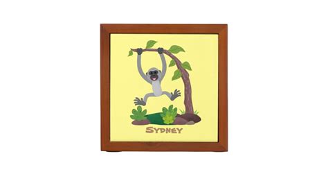 Cute Happy Gibbon Ape Cartoon Illustration Desk Organizer Zazzle