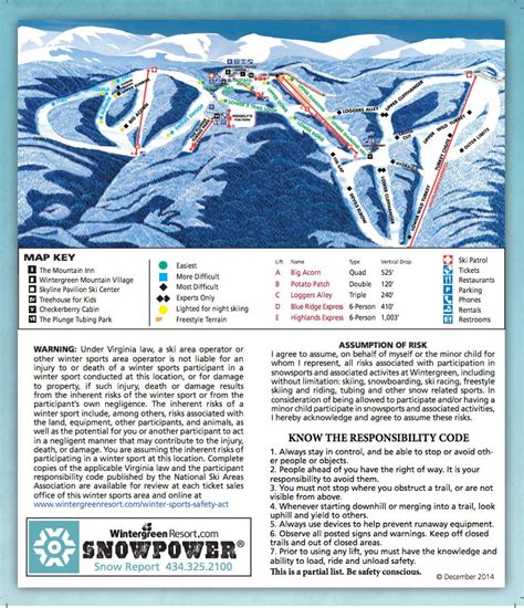Wintergreen Resort Plan Des Pistes De Ski Wintergreen Resort