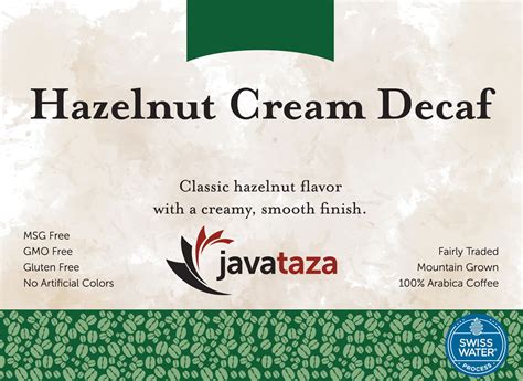 Hazelnut Cream Decaf Coffee For Sale Javataza Coffee