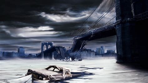 Wallpaper 1920x1080 Px Apocalyptic Artwork Brooklyn Bridge City