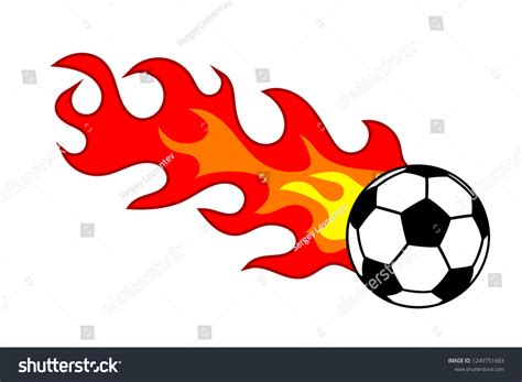 Soccer Ball Fire Vector Illustration On Stock Vector Royalty Free