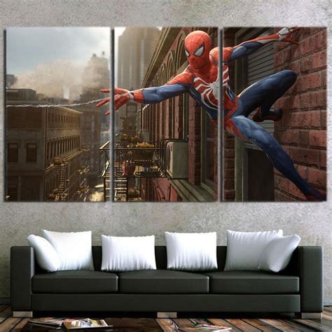 Cool Spider Man Wall Clinging 3pcs Wall Art Canvas Print — Superheroes