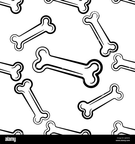 Dog Bone Icon Seamless Pattern Bone Icon Vector Art Illustration Stock