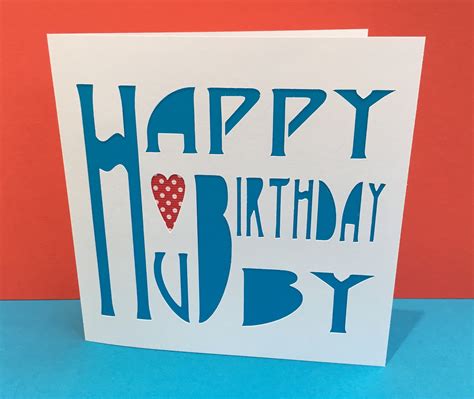 Birthday Card For A Husband Hubby Card Handmade Greeting Etsy