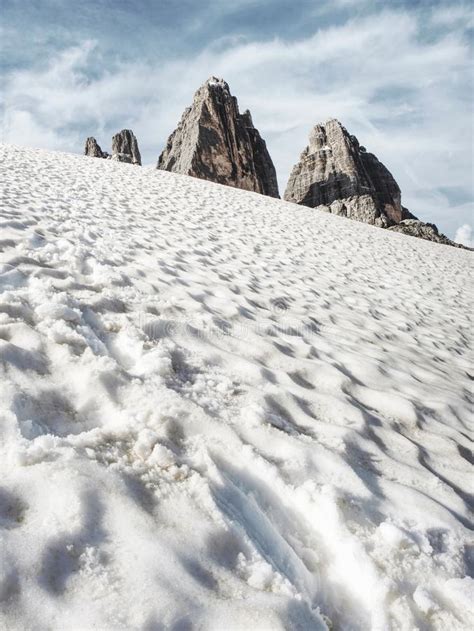 Italy Alps Tre Cime Di Lavaredo Dolomites Europe Stock