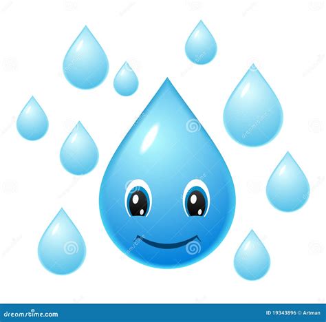 Cartoon Water Drops Emoticons Stock Vector Illustration Of Face Images