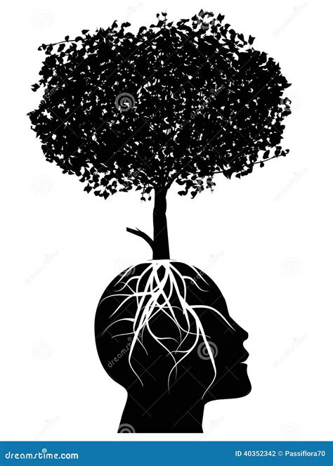 Tree Growing From A Head Stock Vector Image 40352342