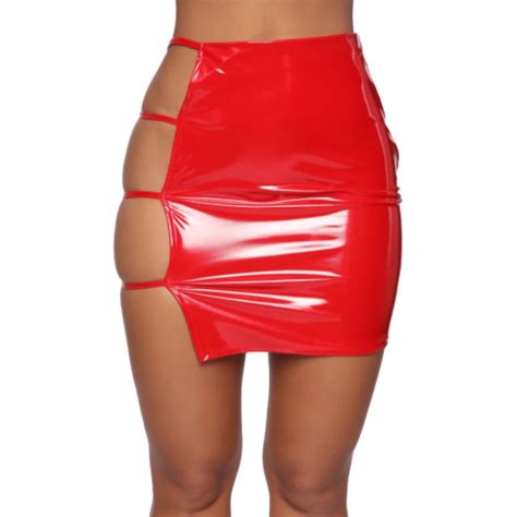 Naughty Red Pvc Skirt Laidtex