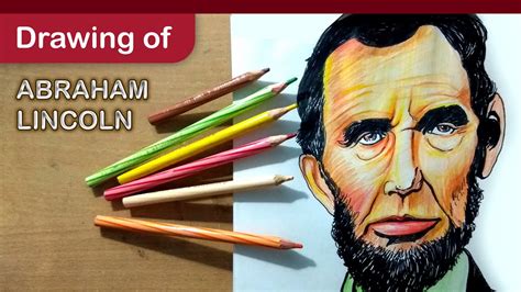 How To Draw Abraham Lincoln With Gel Pen And Color Pencils Step By
