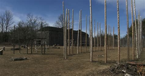 Iroquois Longhouse In A Reconstructed 15th Century Native American