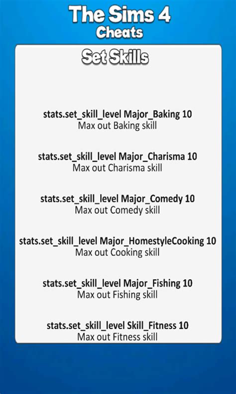 All Sims 4 Cheat Codesamazonitappstore For Android
