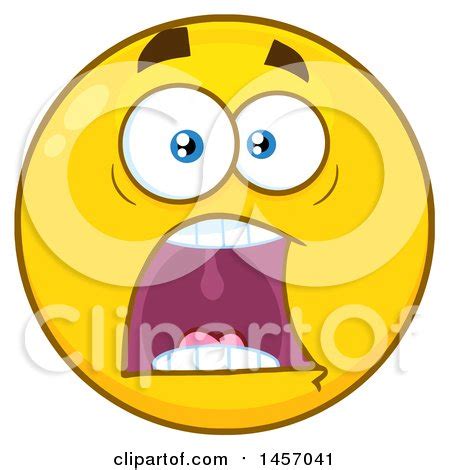 Clipart Of A Cartoon Screaming Yellow Emoji Smiley Face Royalty Free