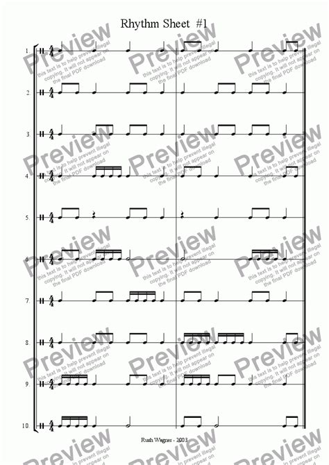 Duplets work like triplets, except in reverse. Rhythm Sheet #1 - Download Sheet Music PDF file