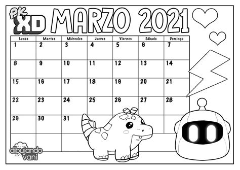 Marzo 2021 Pk Xd Para Imprimir Calendario Dibujando Con Vani