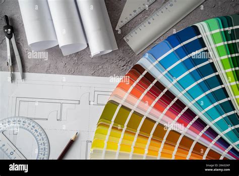 Home Floor Plans Or Building Blueprint Project Color Scheme Palette