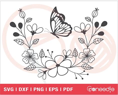 Butterfly And Flowers Svg Cut File Butterflies Svg Garden Etsy Canada