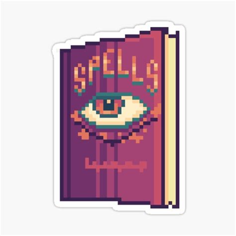 Pixel Spellbook Sticker For Sale By Valkyrie Ghost Redbubble
