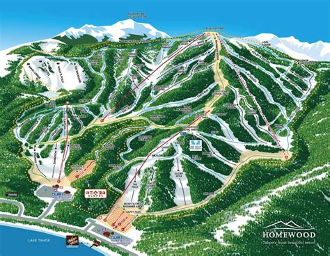 Homewood Mountain Resort Trail Map Lake Tahoe Ski Resort Maps