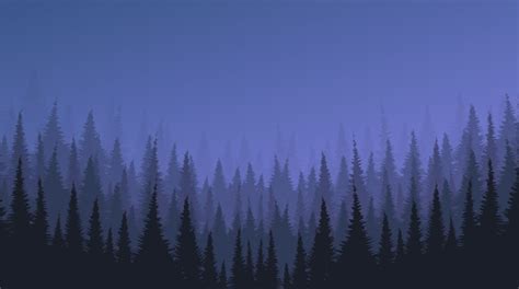 Premium Vector Vector Mountain Landscape With Pine Forest