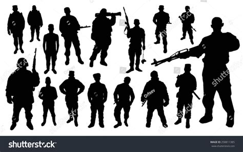 Soldier Silhouettes Stock Vector Royalty Free 258811385 Shutterstock