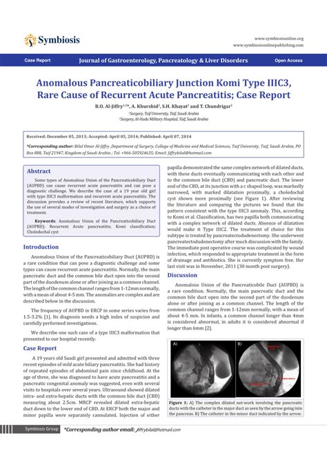 Pdf Anomalous Pancreaticobiliary Junction Komi Type Iiic3 Rare Cause