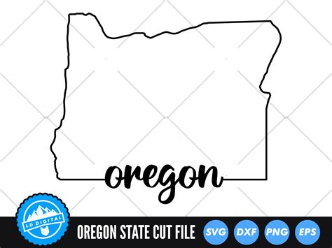 Oregon Outline With Text Svg Usa State Afbeelding Door Lddigital