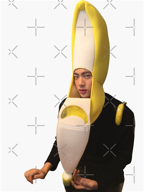Kim Seok Jin Funny Banana Bts Sticker For Sale By Dpesart Redbubble