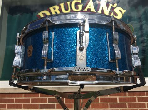 Ludwig Jazz Festival Pre Serial Keystone Blue Sparkle Snare Drum 5x14