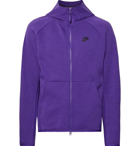 Nike Sportswear Cotton Blend Tech Fleece Zip Up Hoodie In Purple For