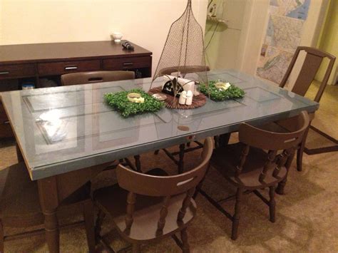 They demonstrate that your family is close because you eat together. Made our dining room table out of an old door | Diy ...