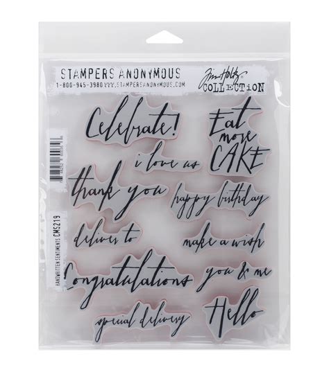 Stampers Anonymous Handwritten Sentiments Cling Rubber Stamp Set Joann