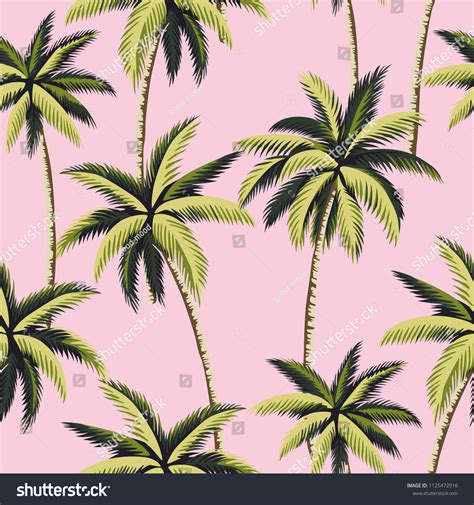 Tropical Hawaiian Green Palm Trees Floral Stock Vector Royalty Free