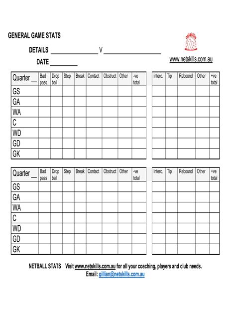 Netball Stats Sheet Complete With Ease Airslate Signnow