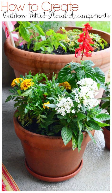 How To Create Outdoor Potted Floral Arrangements Sew Woodsy