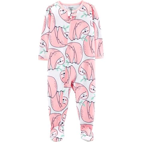 Baby Girl Carters Sloth Print Footed Pajamas Baby Girl Pajamas