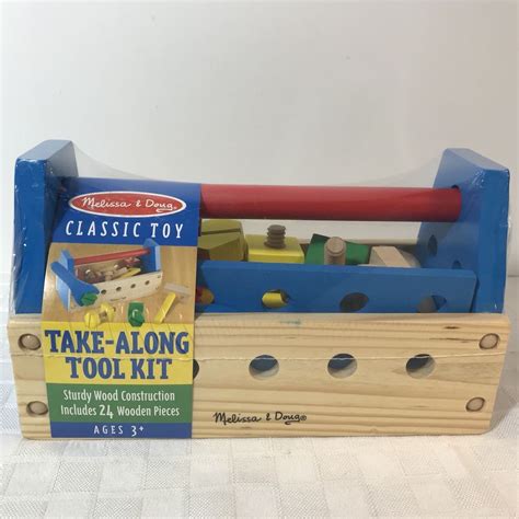 Melissa And Doug Classic Toy Take Along Wooden Tool Kit Toy New 24