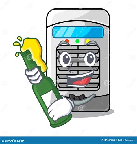 With Beer Air Cooler In The Cartoon Shape Stock Vector Illustration
