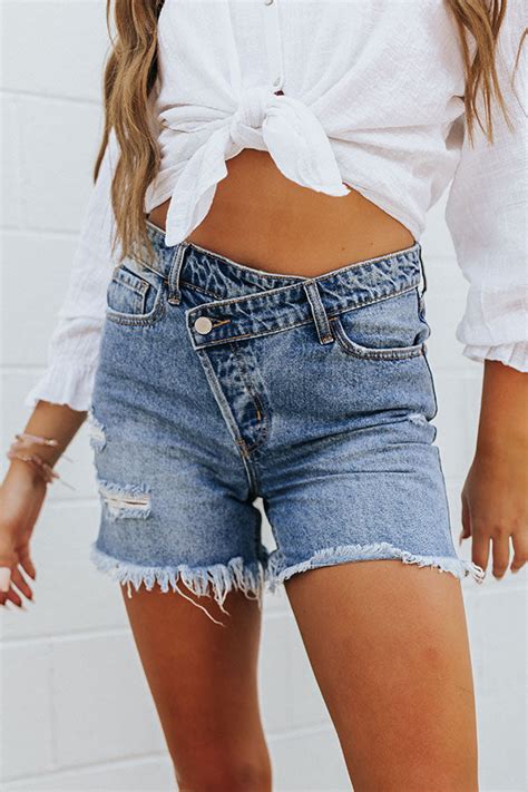 The Sonya High Waist Frayed Shorts • Impressions Online Boutique