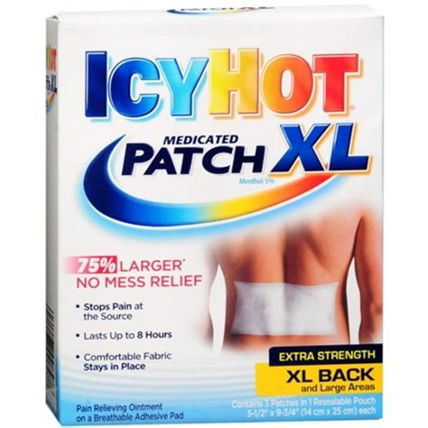 Icy Hot Medicated Patches Extra Strength Extra Large Back 3 Each