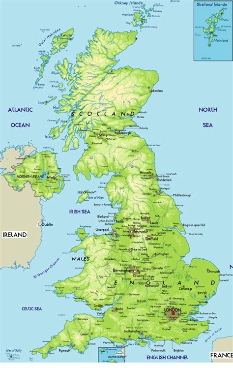 United Kingdom Physical Map United Kingdom Mappery