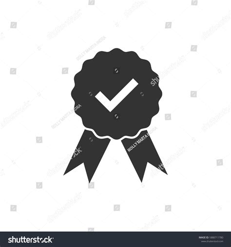 Approved Certified Medal Icon Vector Illustration Stok Vektör Telifsiz