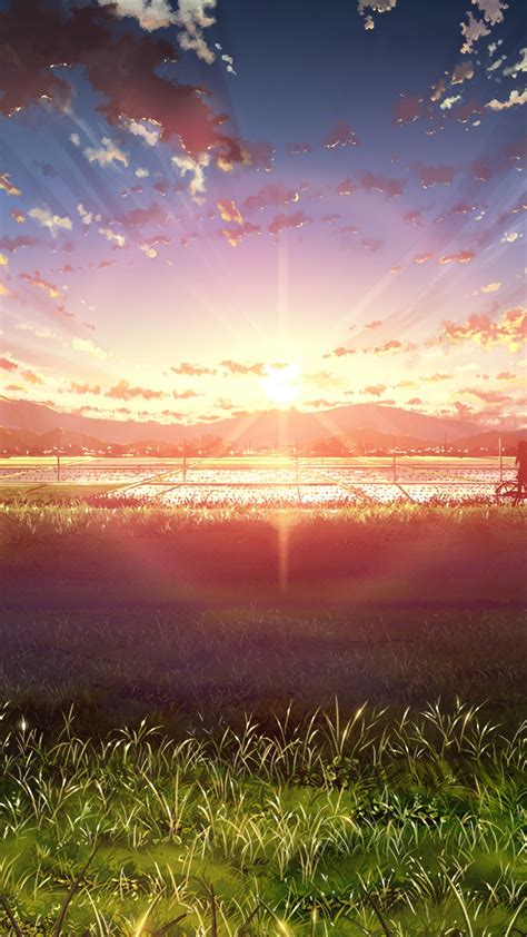 Anime Sunrise Scenery Hd Phone Wallpaper Rare Gallery