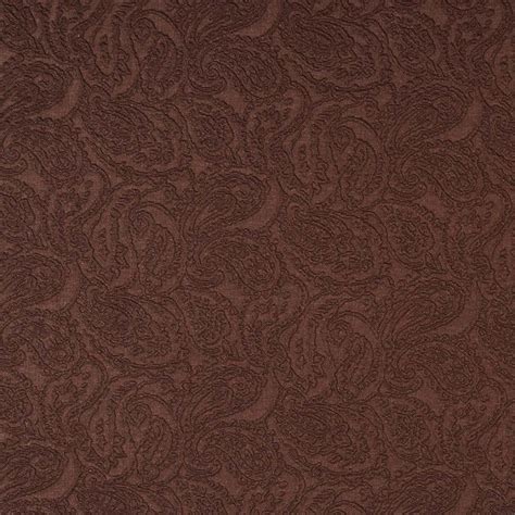 Brown Paisley Jacquard Woven Upholstery Grade Fabric By The Yard