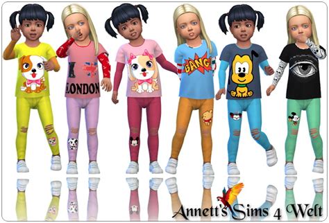 Cute Toddlers Shirt And Leggings At Annetts Sims 4 Welt Sims 4 Updates