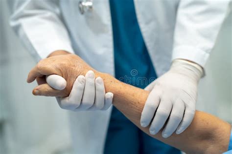 Doctor Holding Touching Hands Asian Senior Or Elderly Old Lady Woman